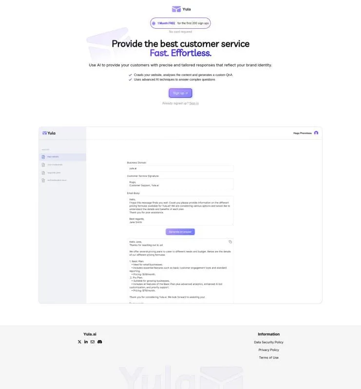 Yula.ai: frontend for an agentic Shopify support product
