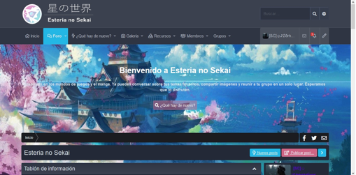 Esteria no Sekai: community ops for a Cuban anime/gaming forum